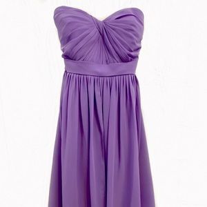 Bill Levkoff Chiffon Purple Pleated Dress